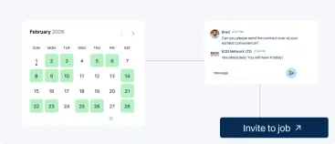 Subcontractor availability calendar and job scheduling
