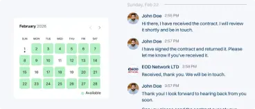 EOD Network subcontractor availability schedule